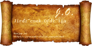 Jirácsek Ofélia névjegykártya